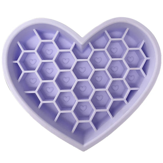 Slow Feeder 2-in-1 Honeycomb Heart Silicone