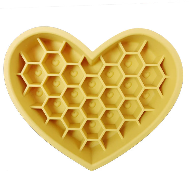 2-in-1 Honeycomb Heart Silicone Slow Feeder